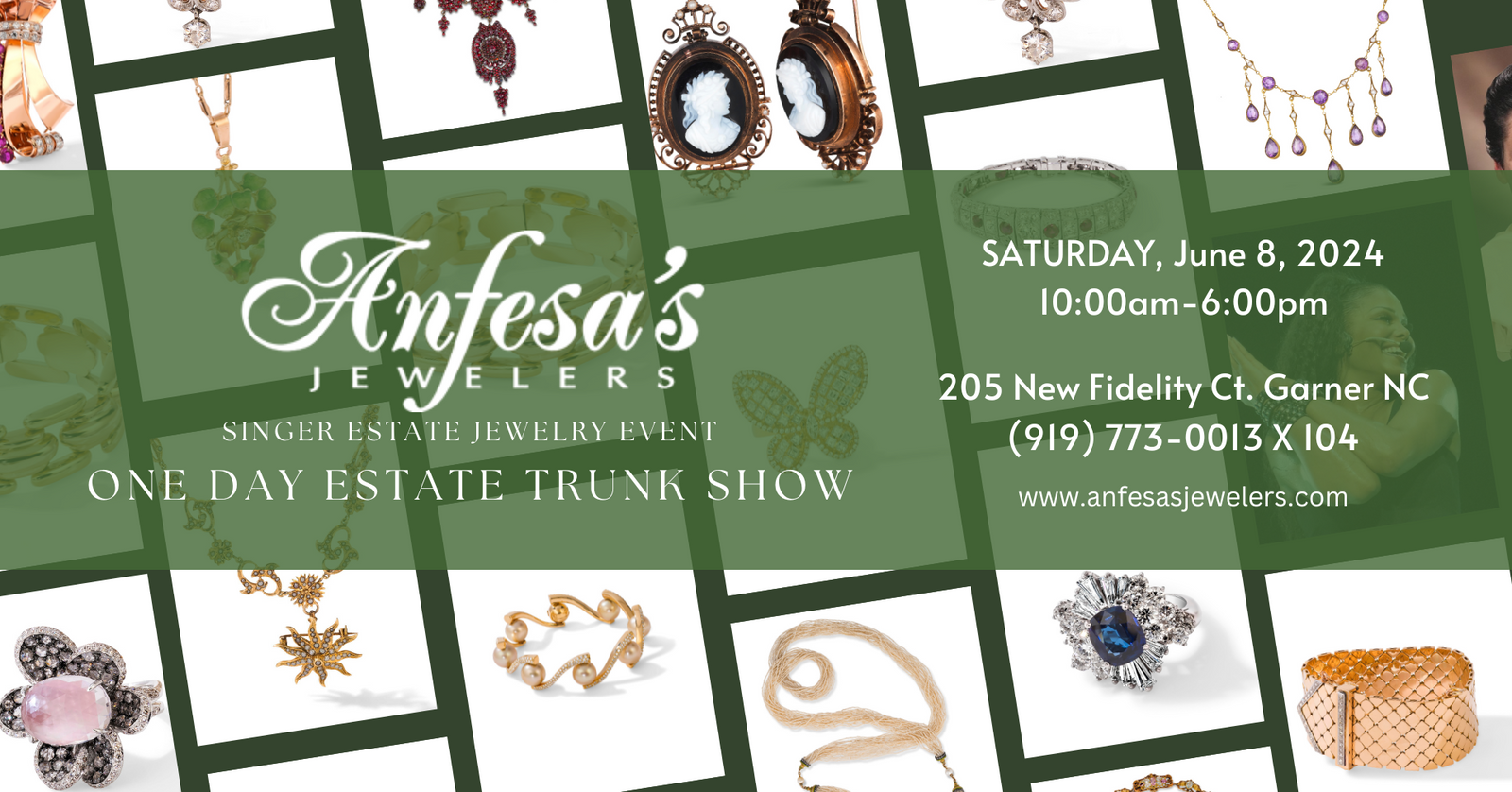 A Day of Timeless Elegance: Discover the Singer Estate Jewelry Trunk Show Event at Anfesa’s Jewelers