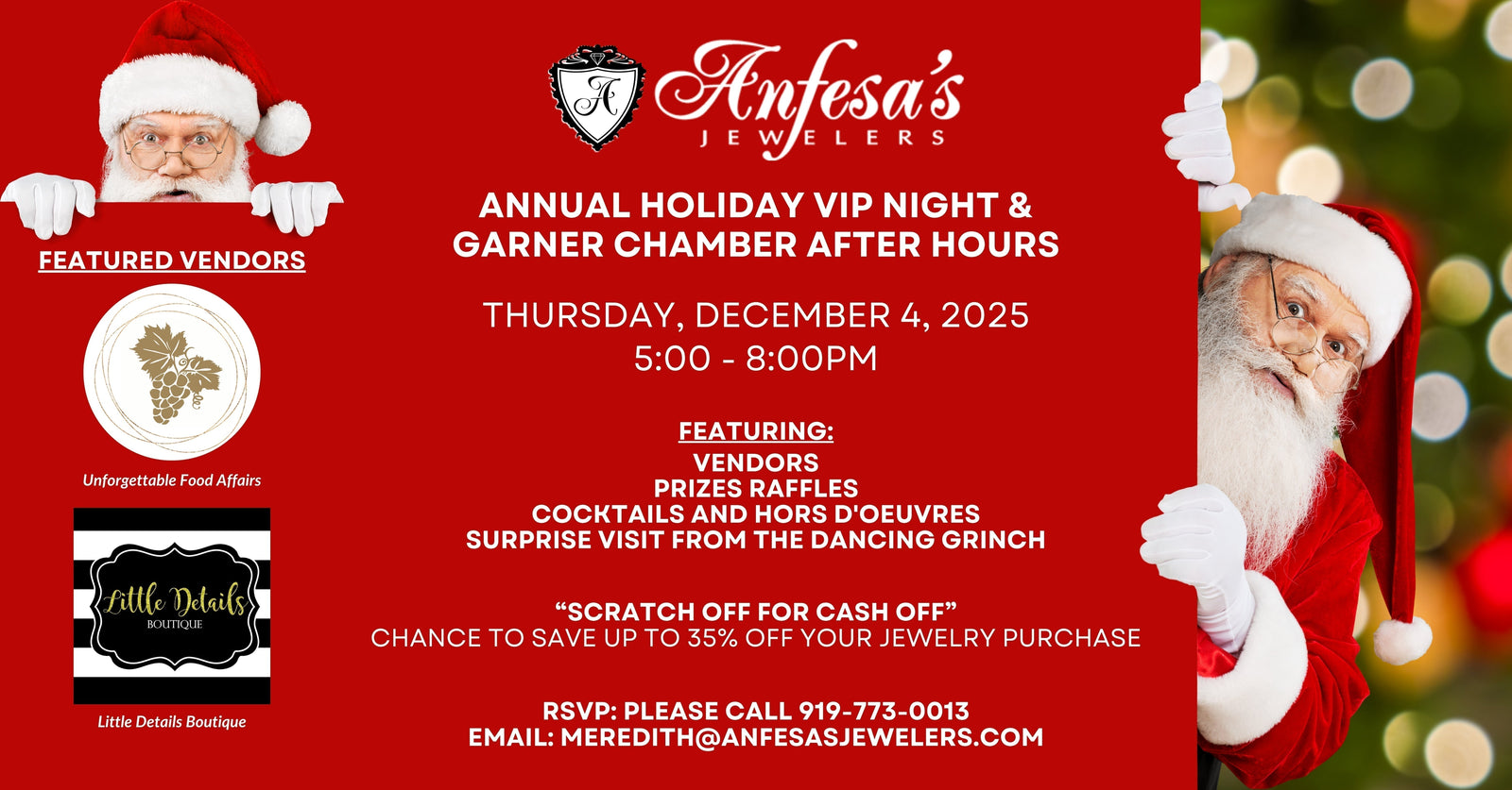 ✨ Anfesa's Annual Holiday VIP Night & Garner Chamber After Hours Event ✨