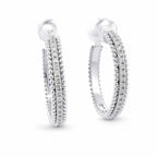 Diamond White Gold Hoops