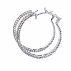Diamond White Gold Hoops