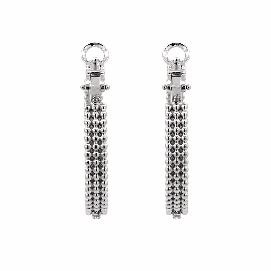Diamond White Gold Hoops