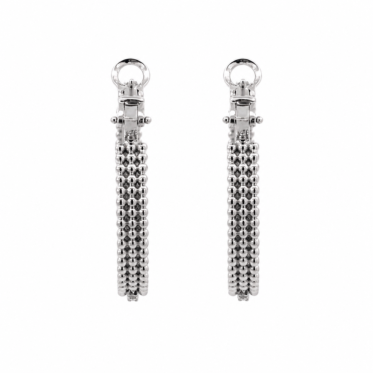 Diamond White Gold Hoops