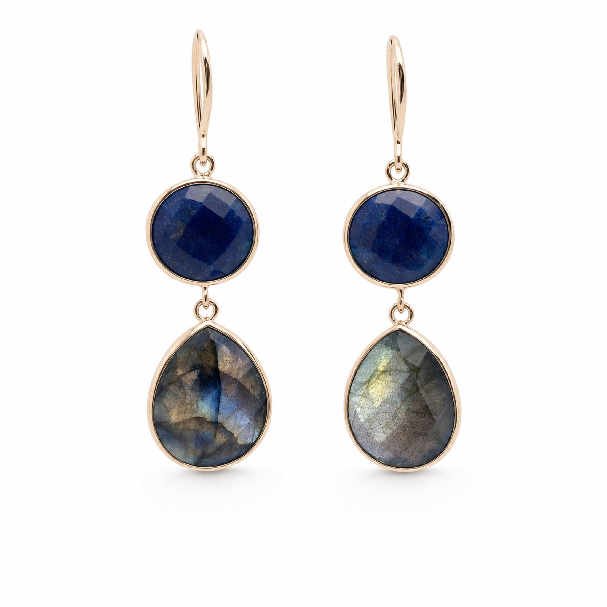 Blue Lapis & Labradorite Earrings