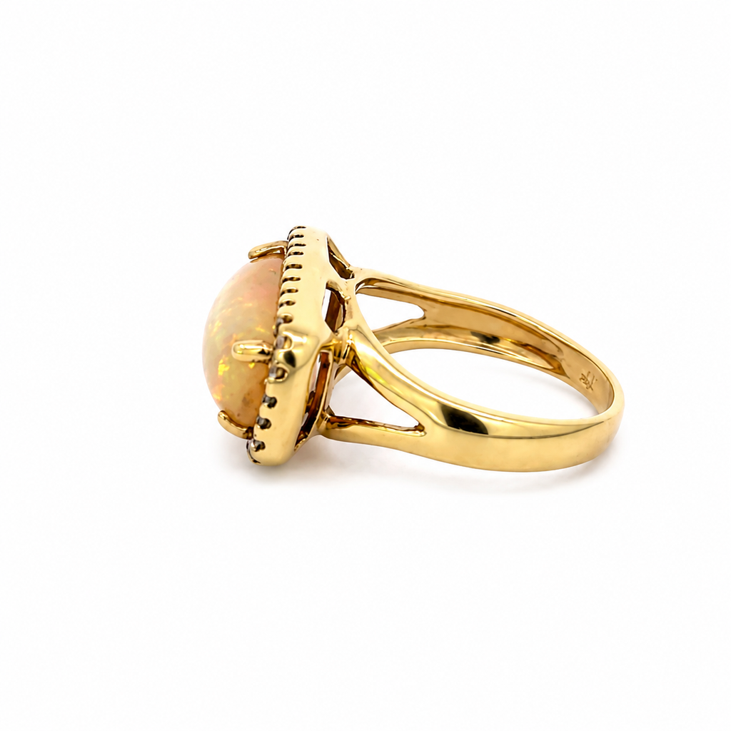 Gold and Diamond Opal Ring