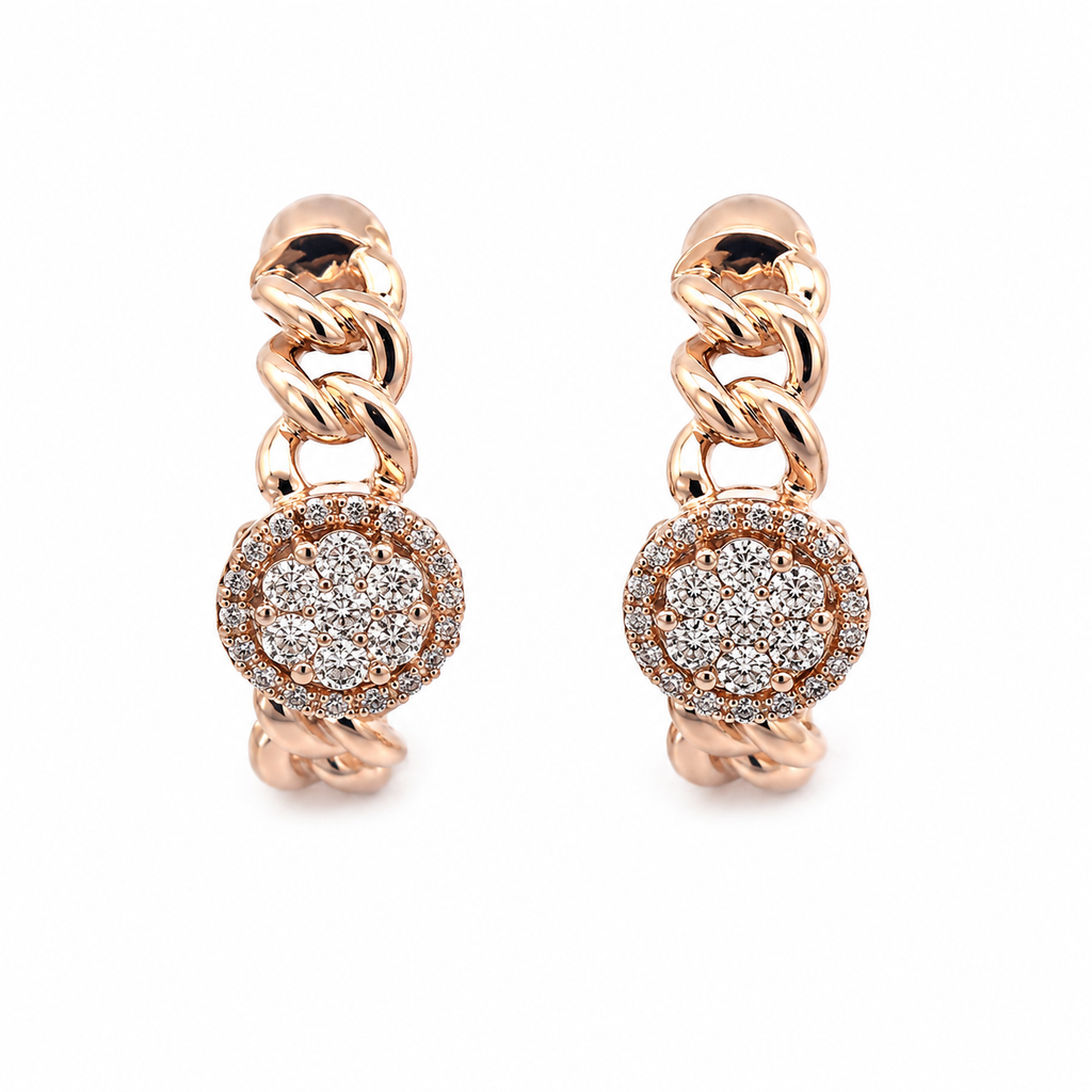 Yellow Gold and Diamond Hoops