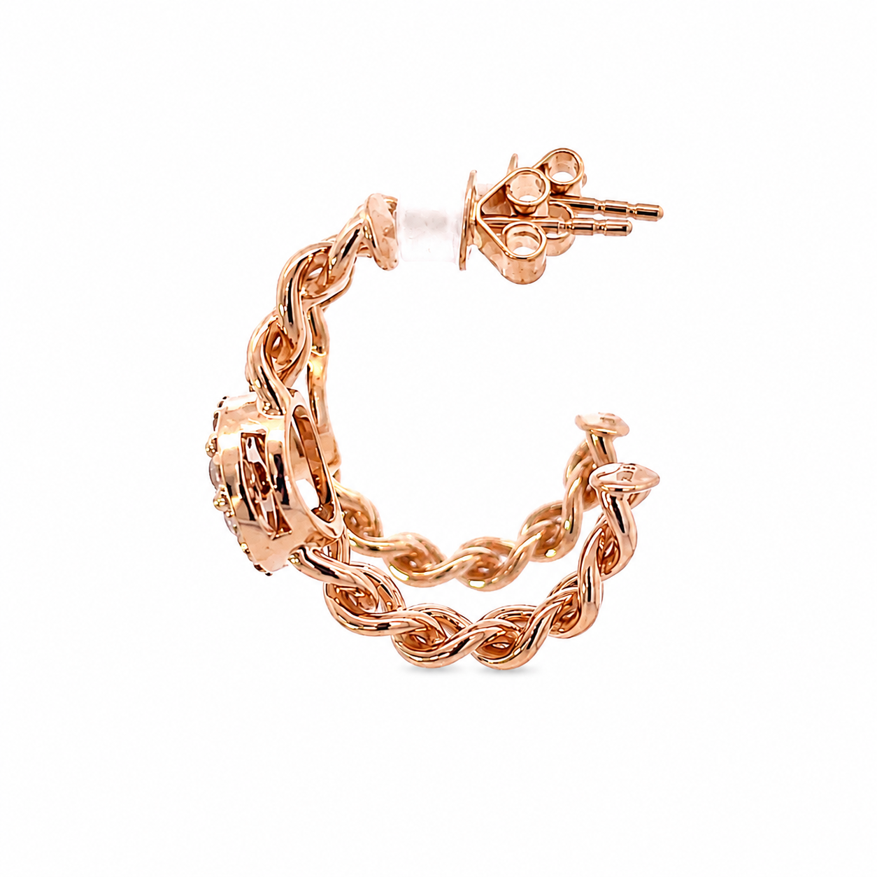 Yellow Gold and Diamond Hoops