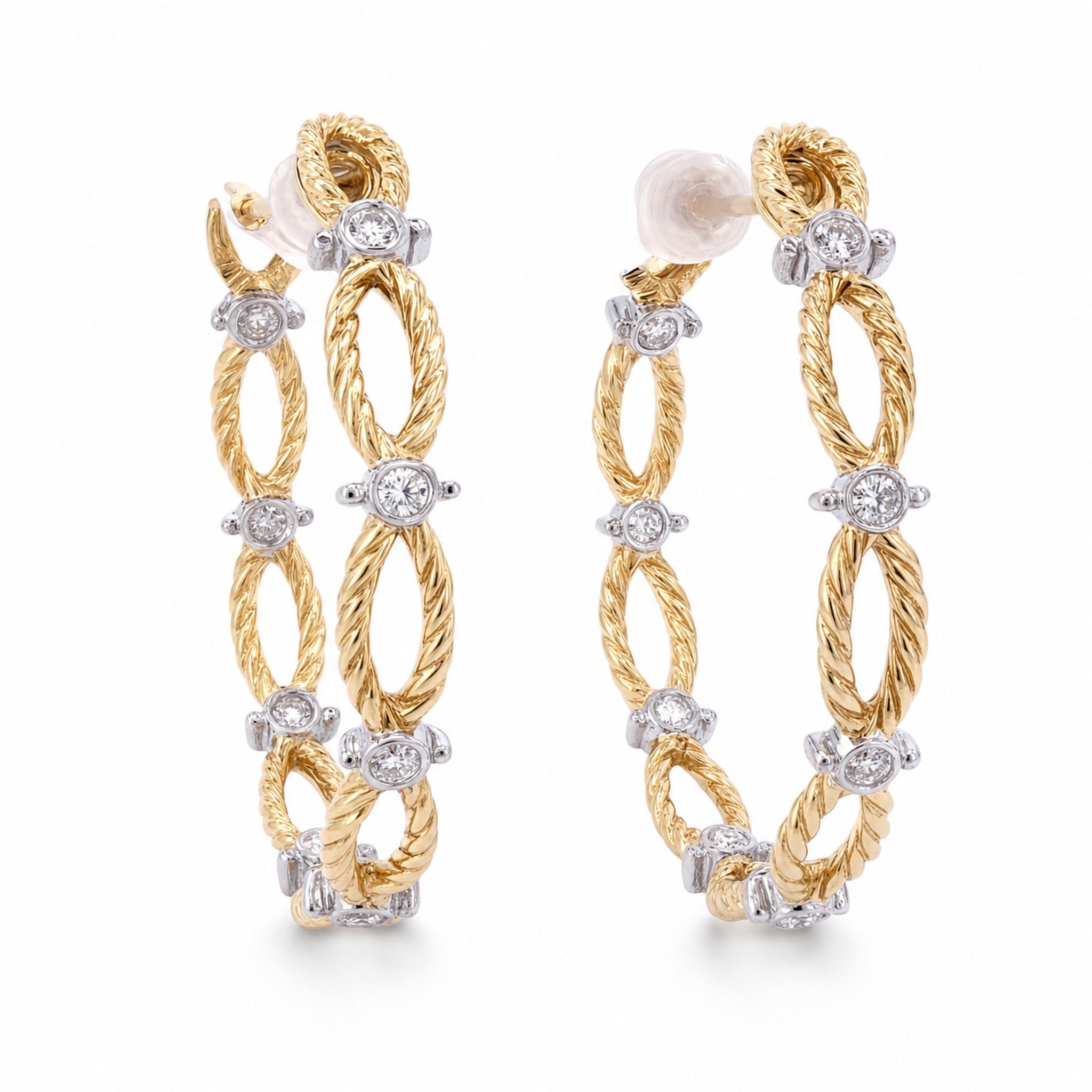 Gold Diamond Hoops