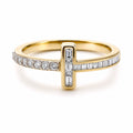 Gold Diamond Cross Ring