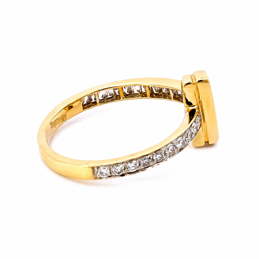 Gold Diamond Cross Ring