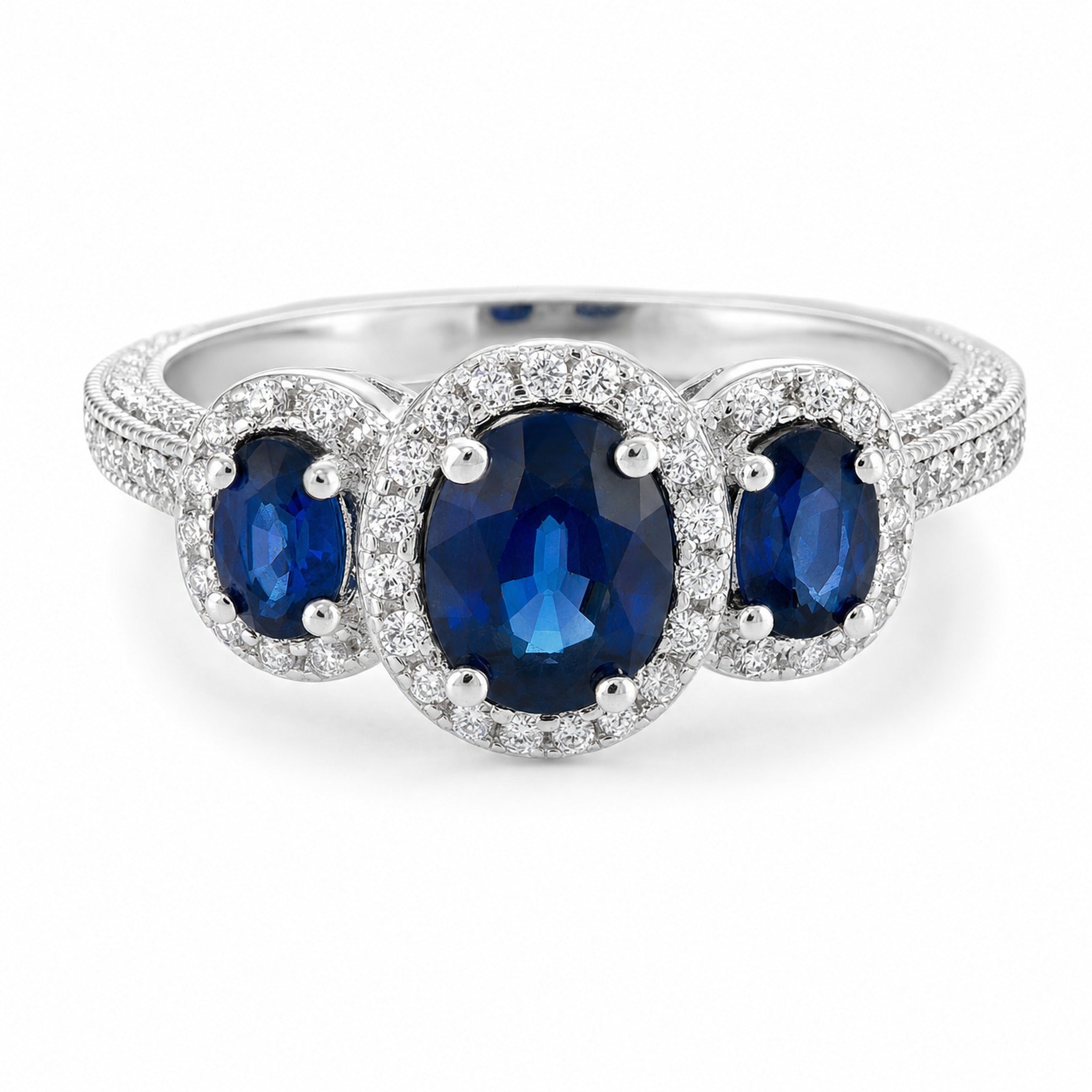 14KW Diamond and Sapphire Ring