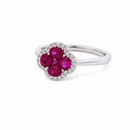 18KW Diamond and Ruby Ring