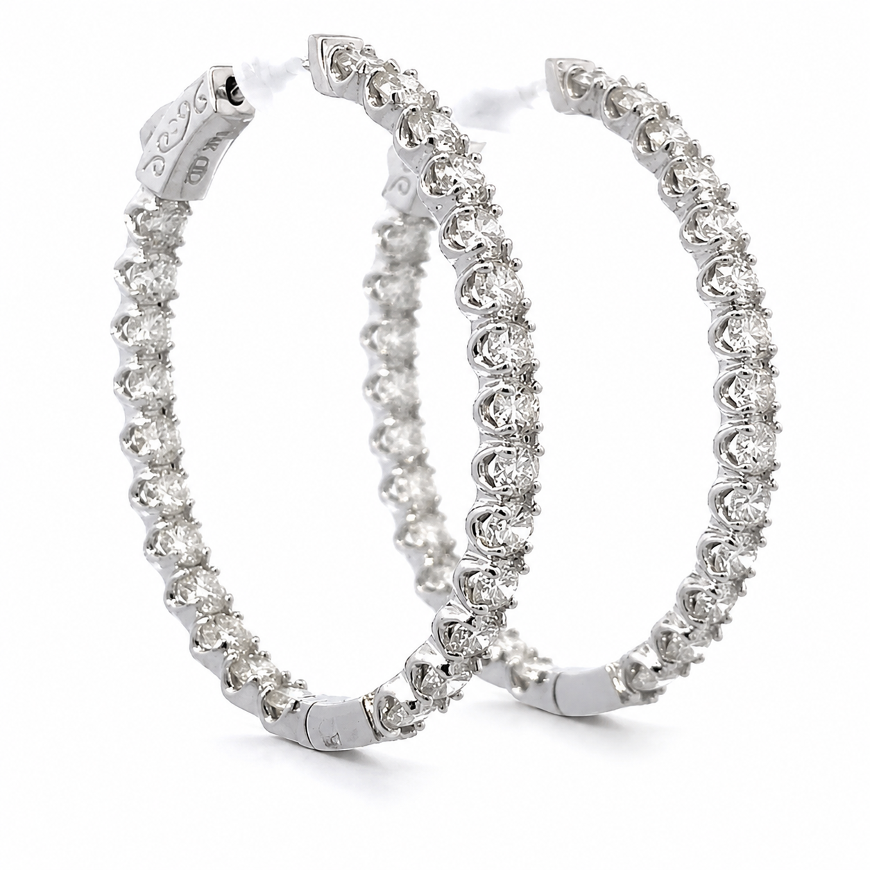14KW 6CT Diamond Oval Hoops