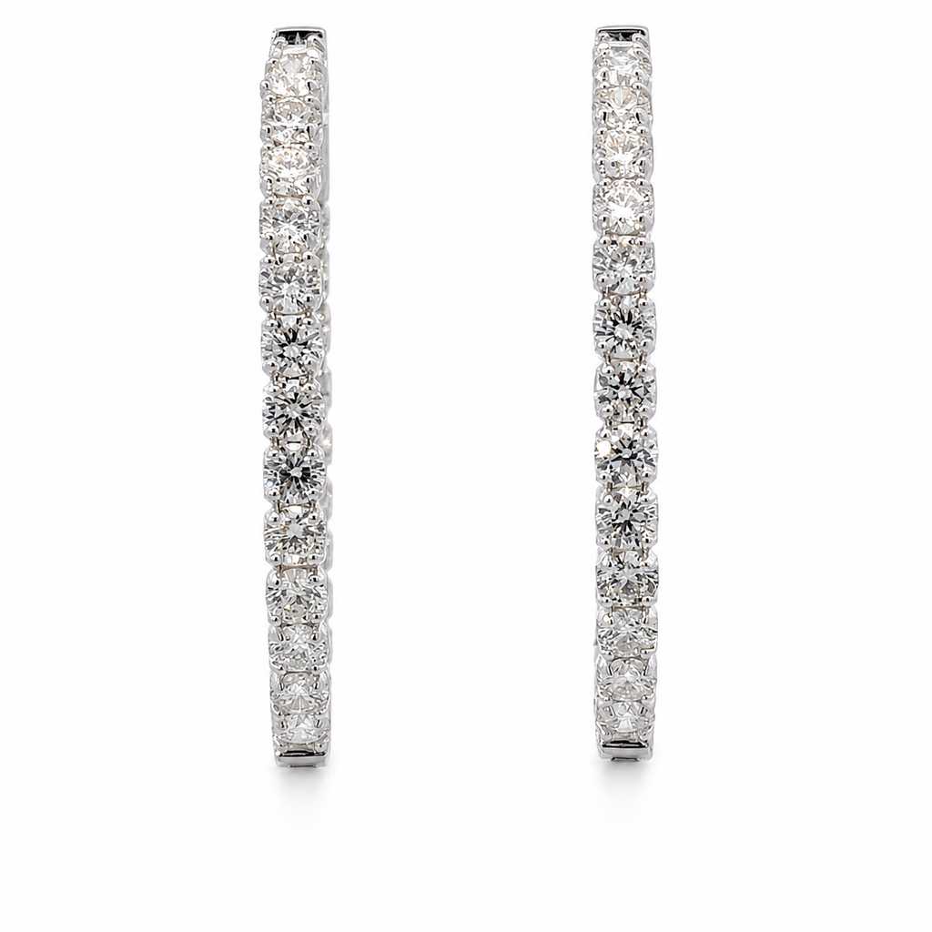 14KW 6CT Diamond Oval Hoops