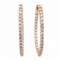 14KY 3CT Oval Diamond Hoops