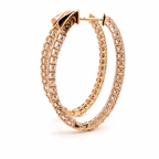 14KY 3CT Oval Diamond Hoops