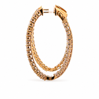14KY 3CT Oval Diamond Hoops