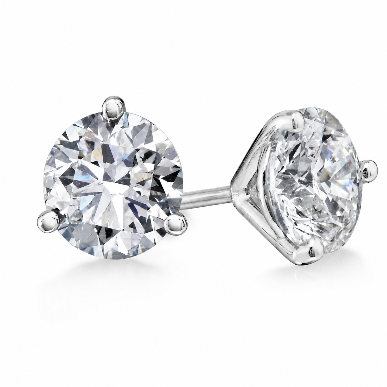 3 Prong .50CT Moissanite Studs