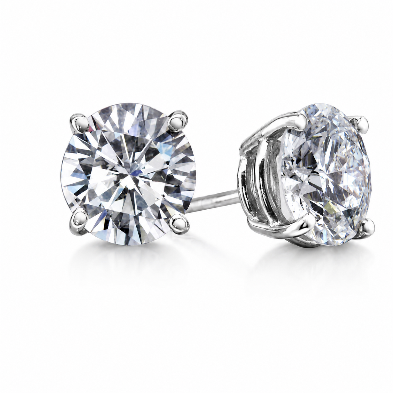 4 Prong 4.02CT Martini Diamond Studs