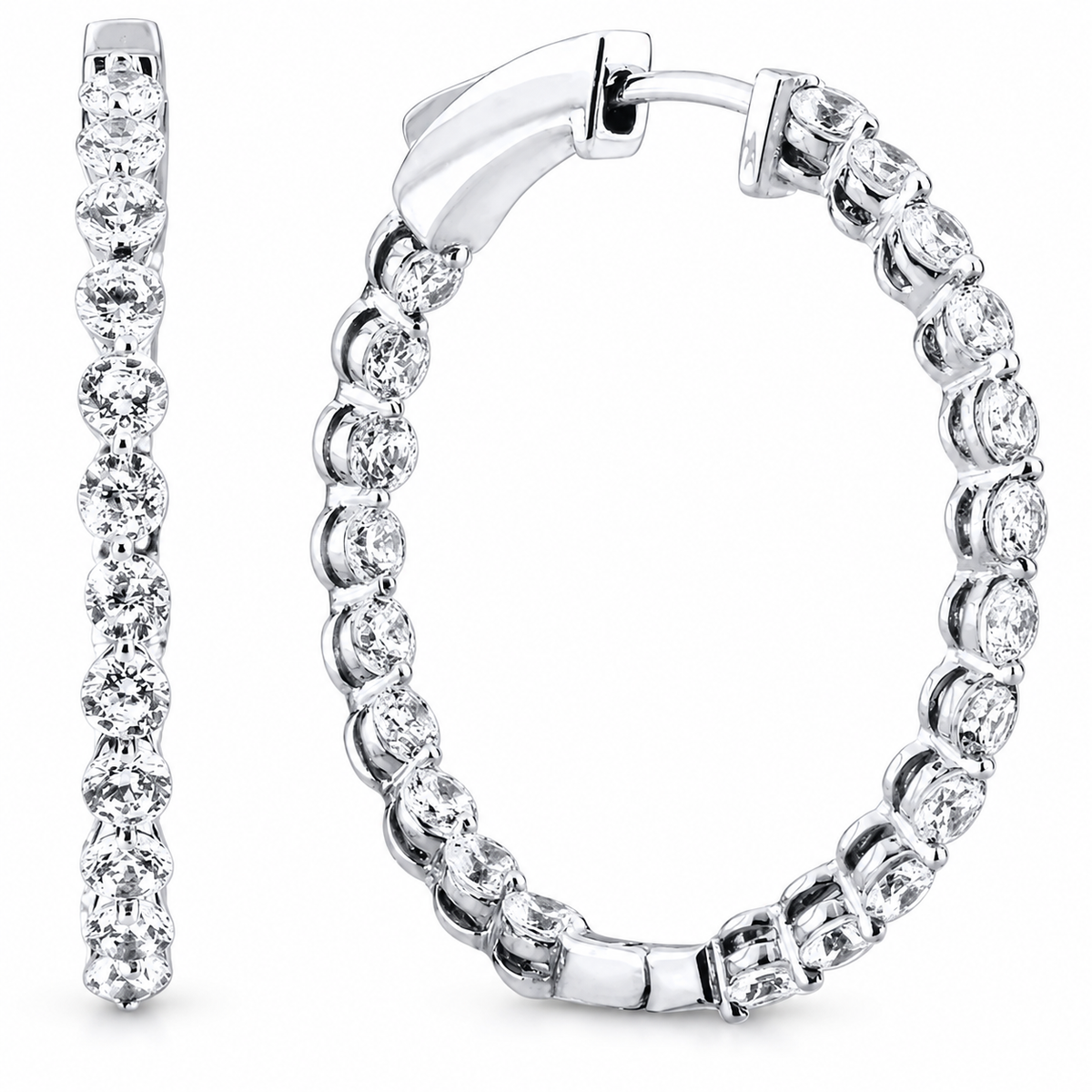 14KW 5CT DIAMOND HOOPS