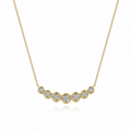 Gabriel & Co 14K Yellow Gold Curved Bezel Set Diamond Bar Necklace