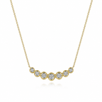 Gabriel & Co 14K Yellow Gold Curved Bezel Set Diamond Bar Necklace