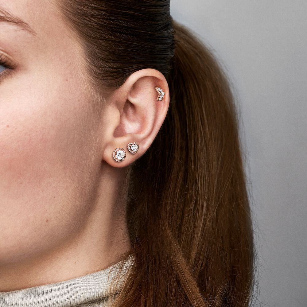 Pandora Round Sparkle Halo Stud Earrings