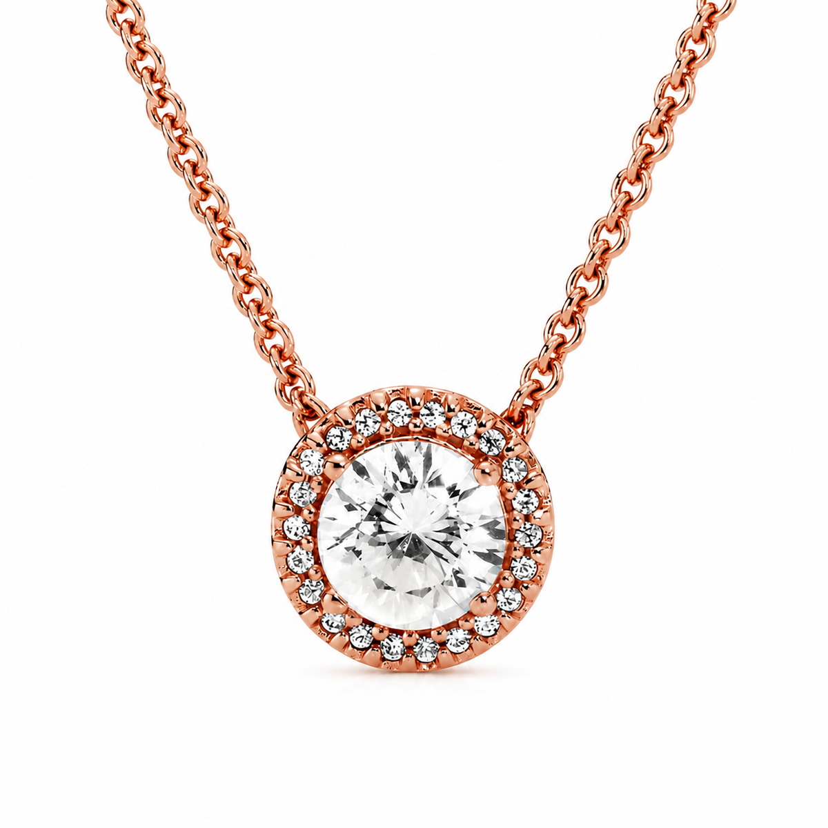 Pandora Round Sparkle Halo Necklace