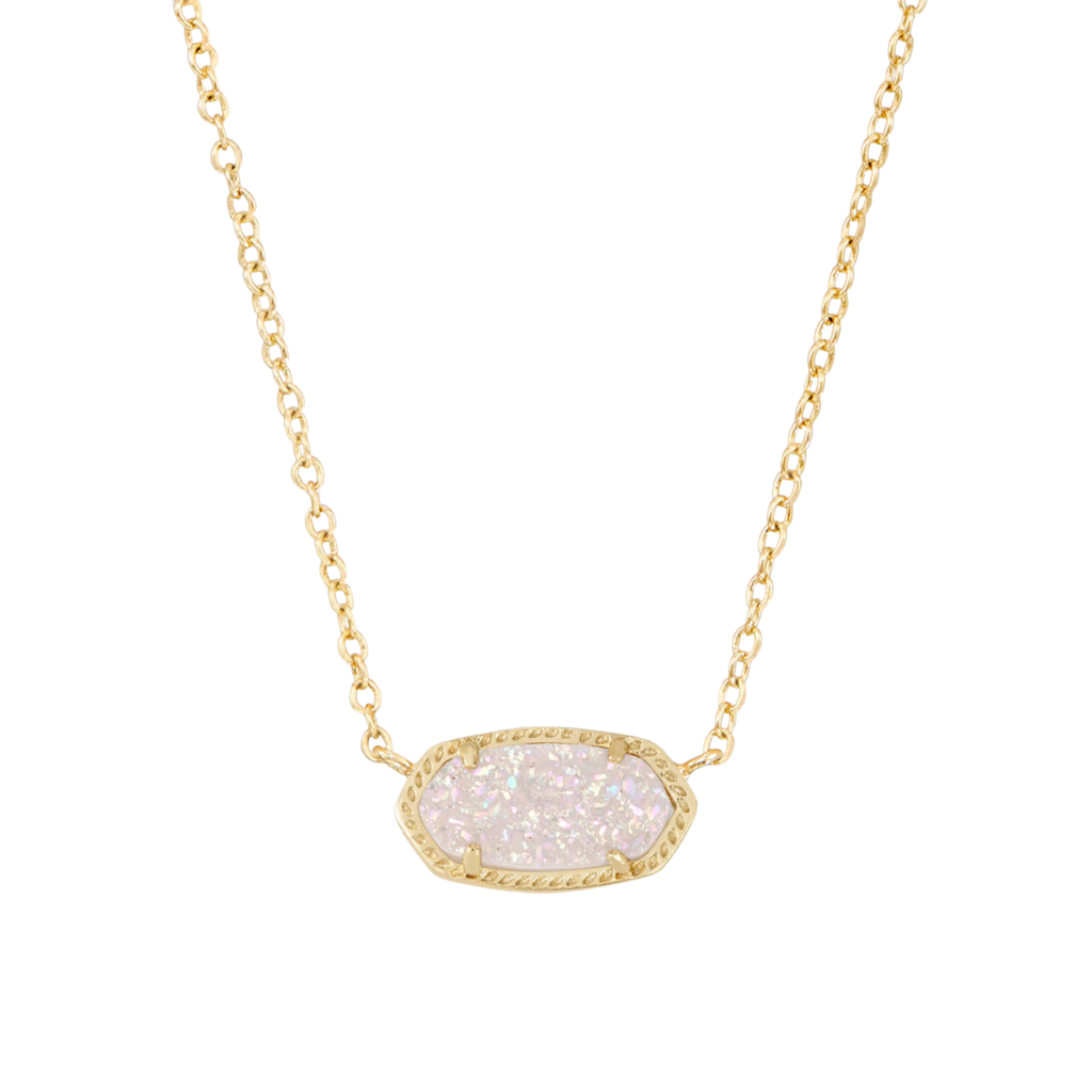 Kendra Scott Elisa Gold Pendant Necklace in Iridescent Drusy