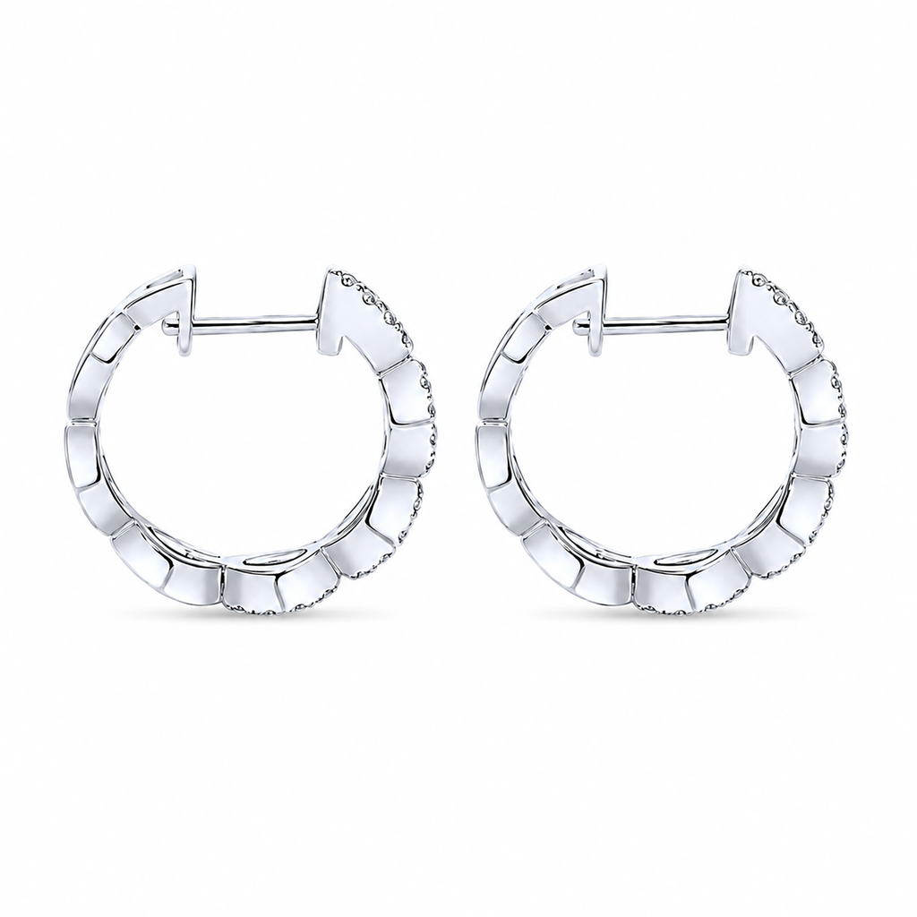 14k White Gold Huggie