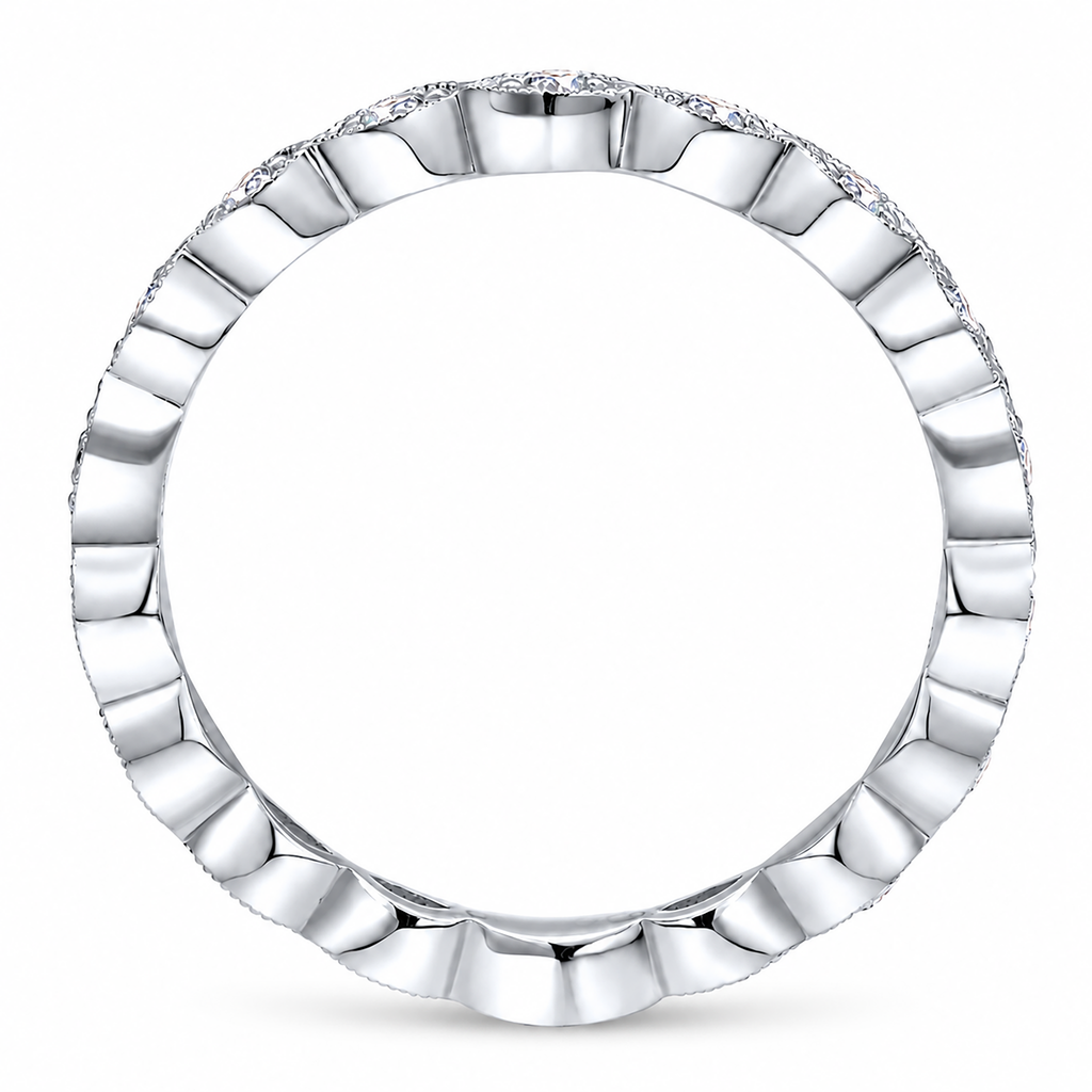 14k White Gold Eternity Stackable Ladies Ring
