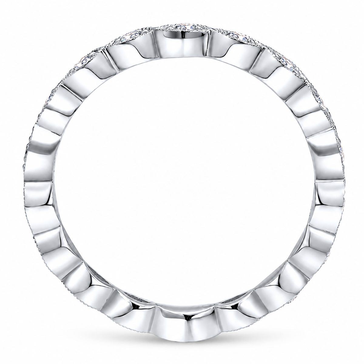14k White Gold Eternity Stackable Ladies Ring