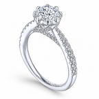 14k White Gold Round Straight