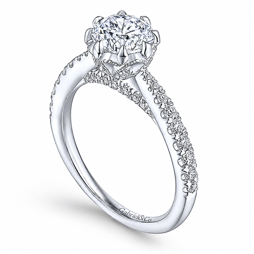 14k White Gold Round Straight