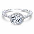 14k White Gold Round Halo