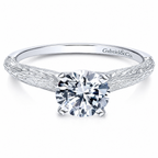 14k White Gold Round Solitaire