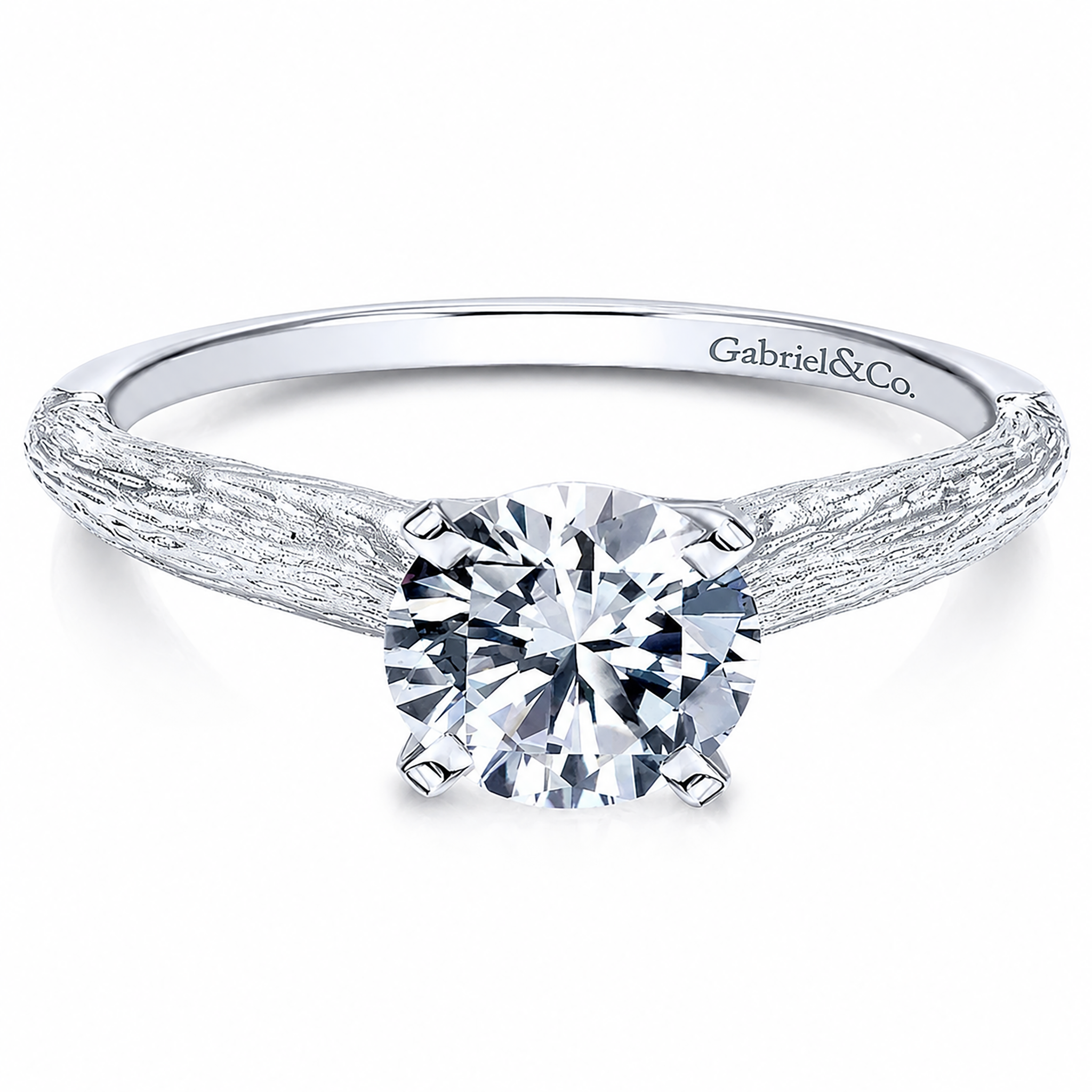 14k White Gold Round Solitaire