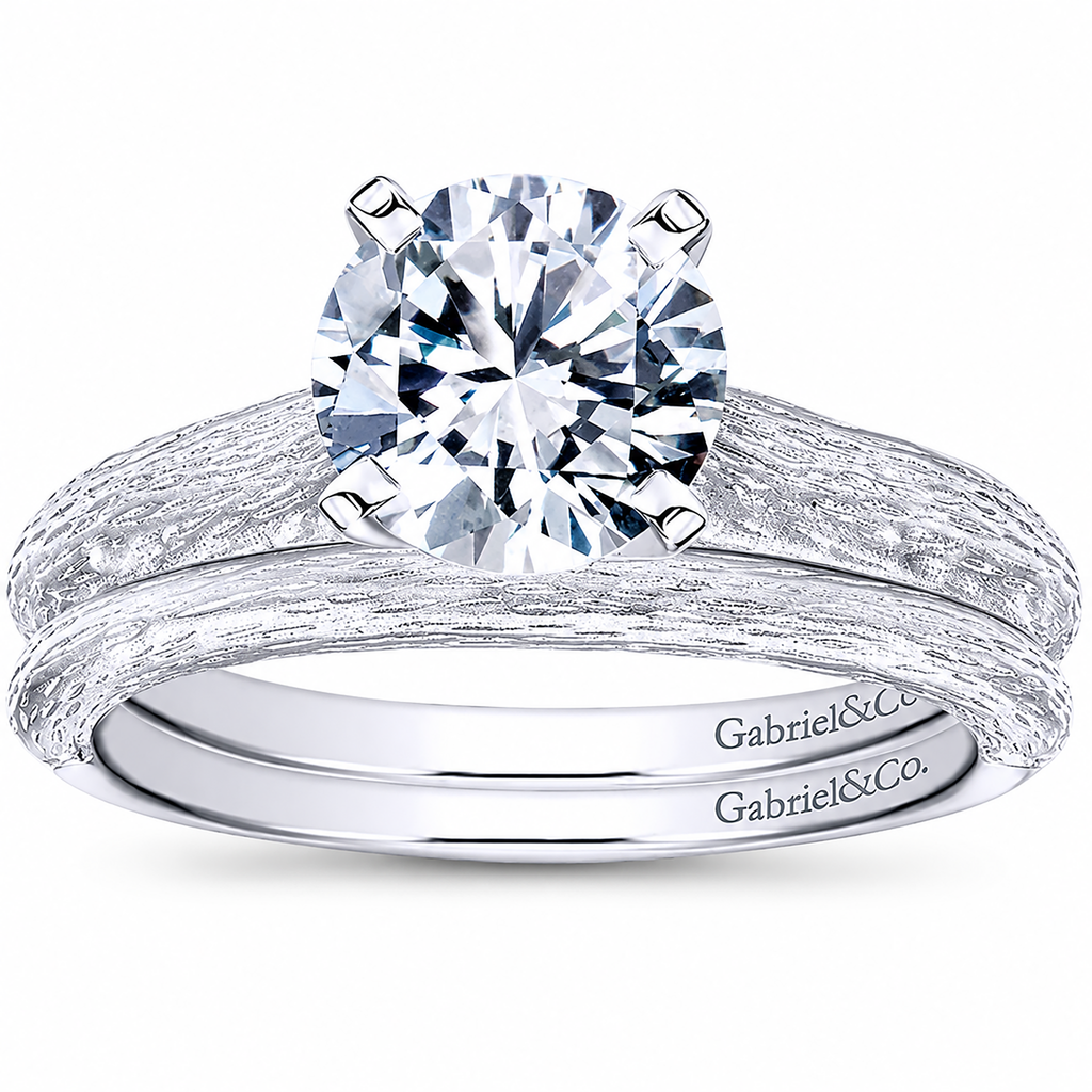 14k White Gold Round Solitaire