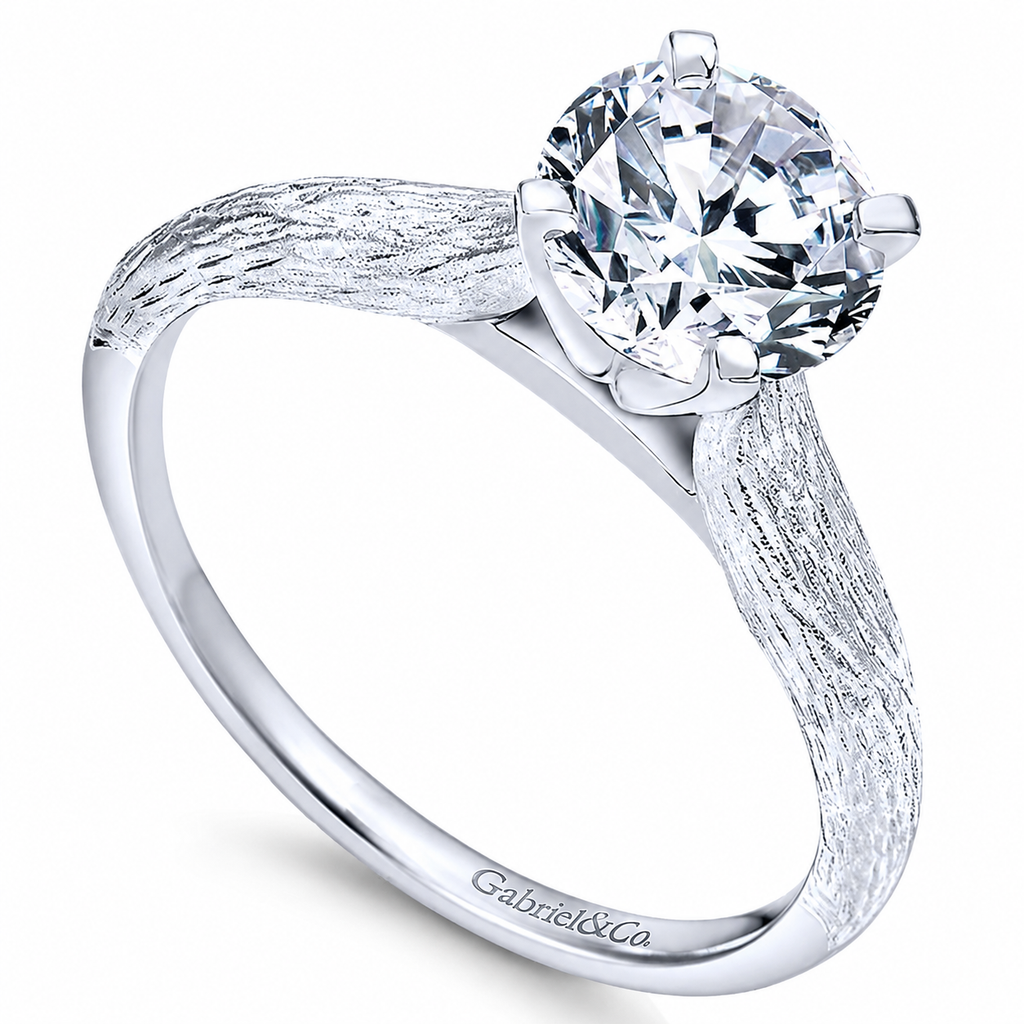14k White Gold Round Solitaire