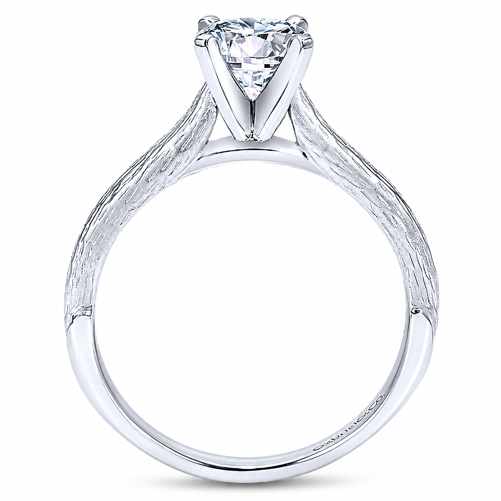 14k White Gold Round Solitaire