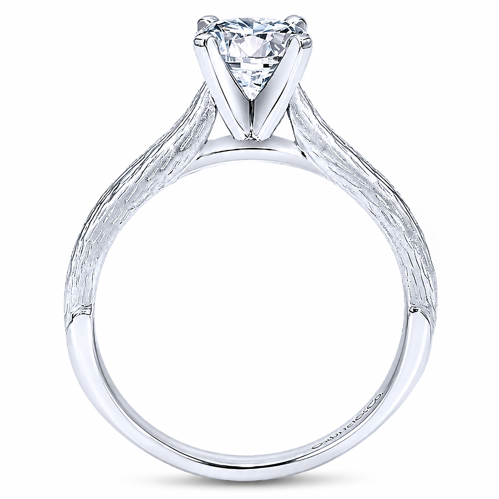 14k White Gold Round Solitaire