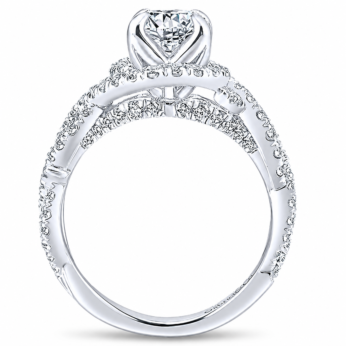 14k White Gold Round Halo