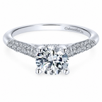 14k White Gold Round Straight