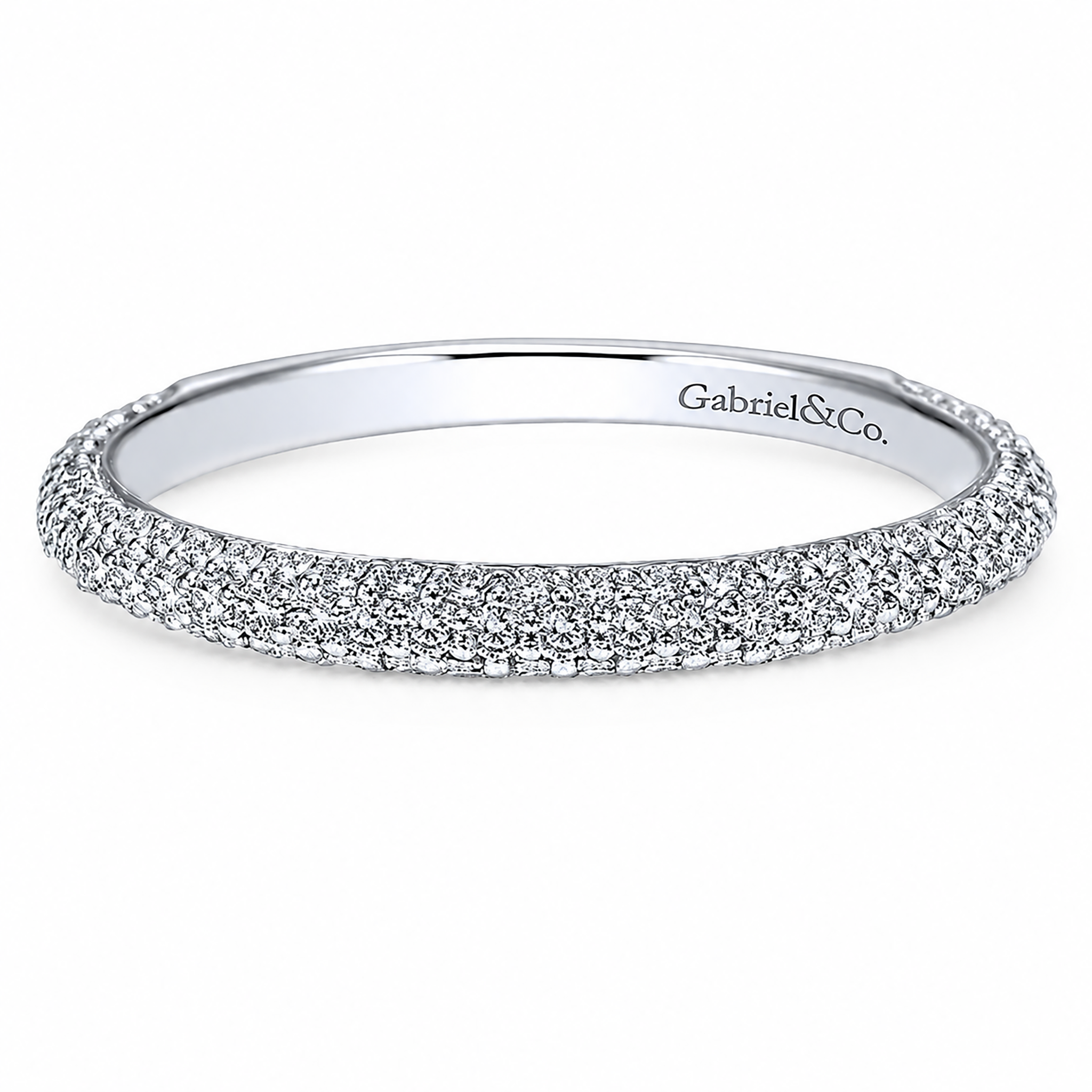 14k White Gold Round Straight wedding Band
