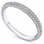 14k White Gold Round Straight wedding Band