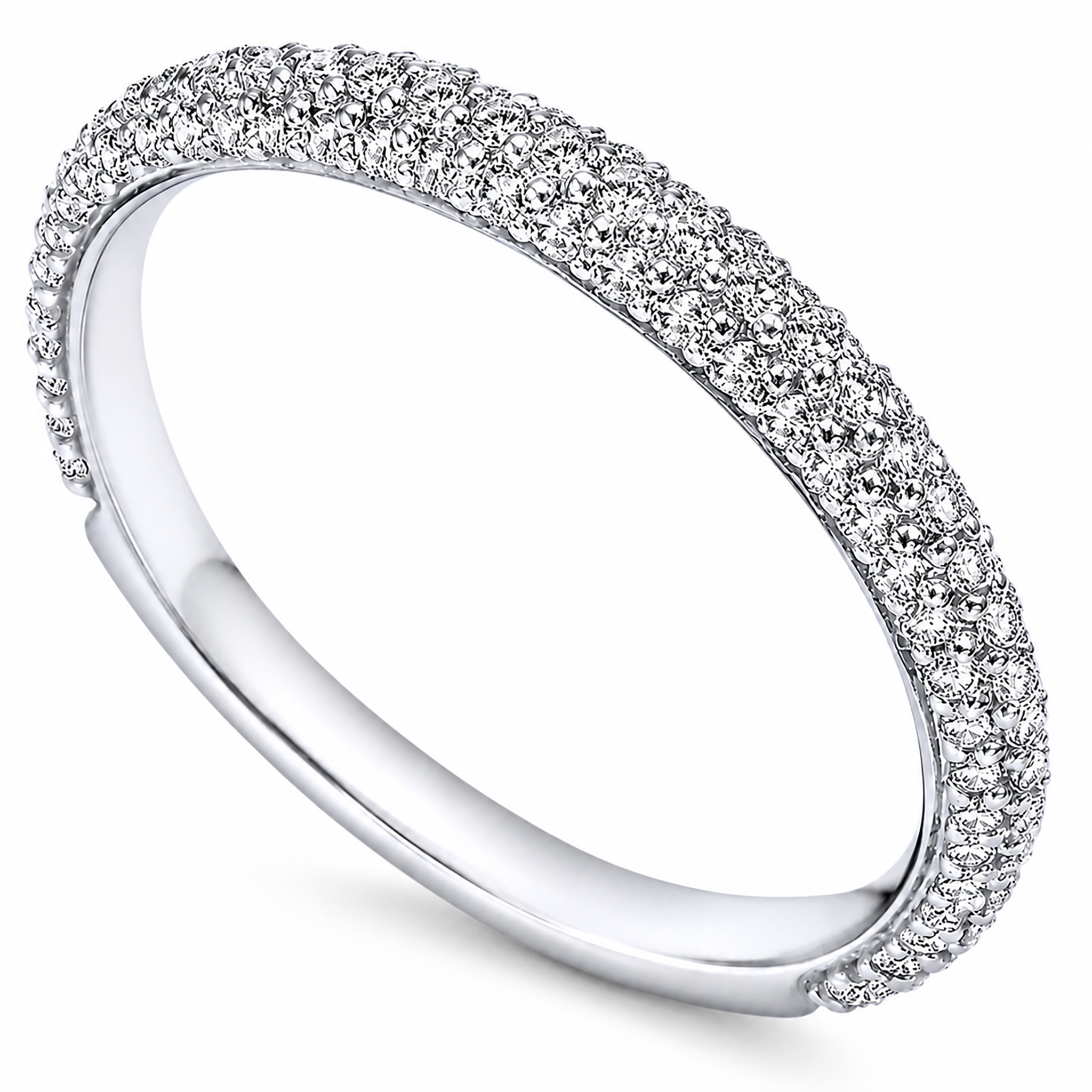 14k White Gold Round Straight wedding Band