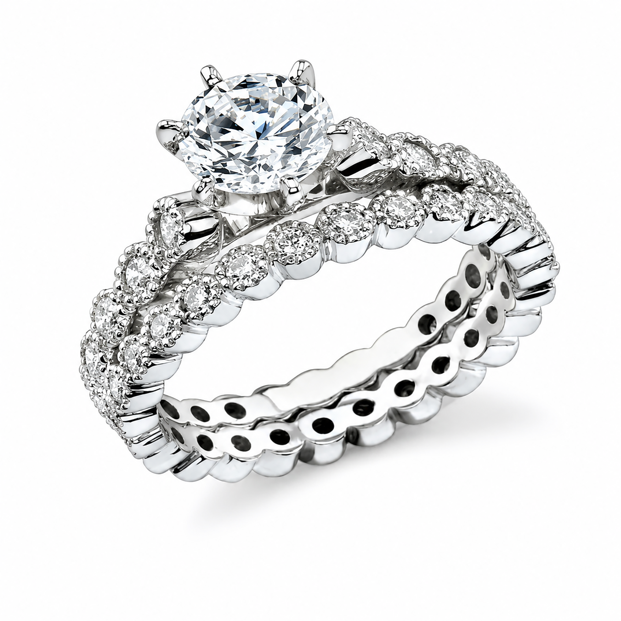 Gregorio 18k White Gold Engagement Ring