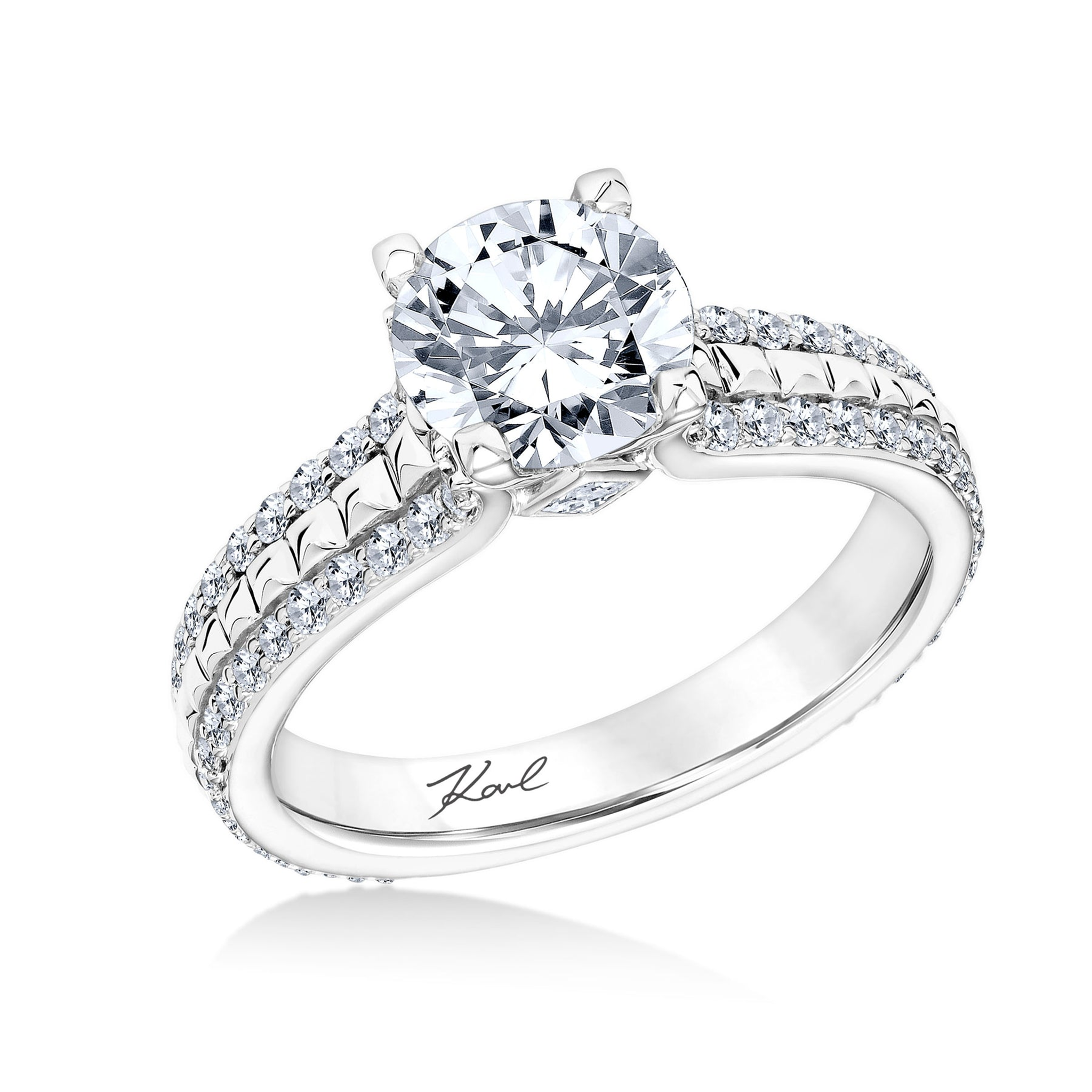 Karl Lagerfeld 18k White Gold Engagement ring