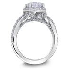 Scott Kay 14k White Gold Embrace Oval Halo Diamond Engagement Ring