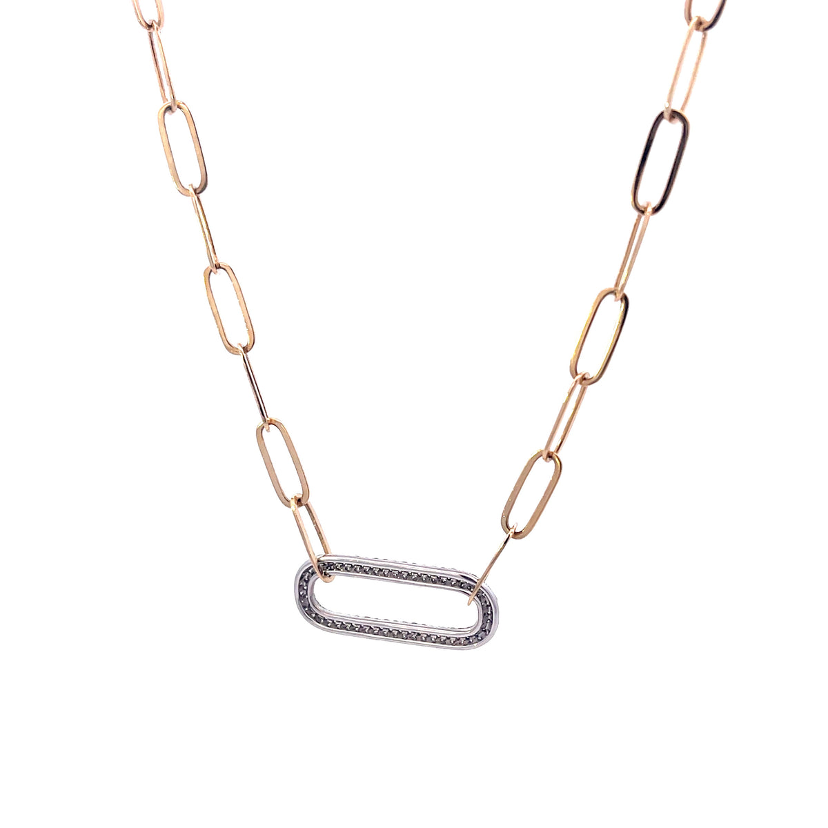 Gold Diamond Paperclip Necklace