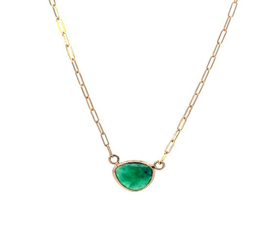 Yellow Gold and Emerald Necklace